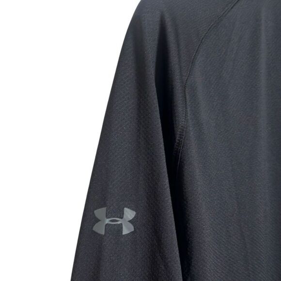NWT Under Armour Loose UPF 50+ Quarter Zip Pullover Activewear Top Black XL - Picture 4 of 8